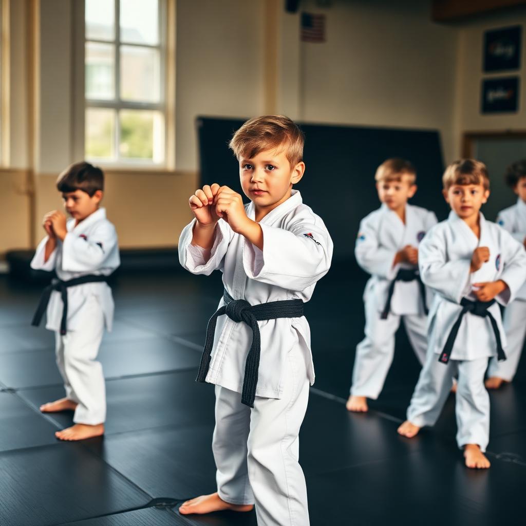 Children training martial arts